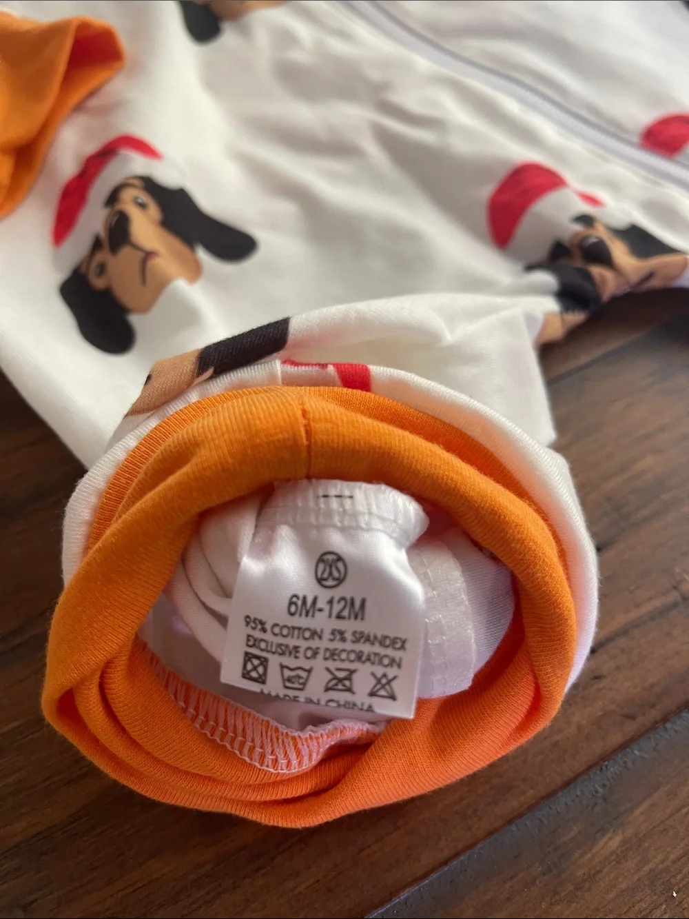 Holiday TN Smokey  Zip-Front One-Piece Pajamas in White with Orange Trim